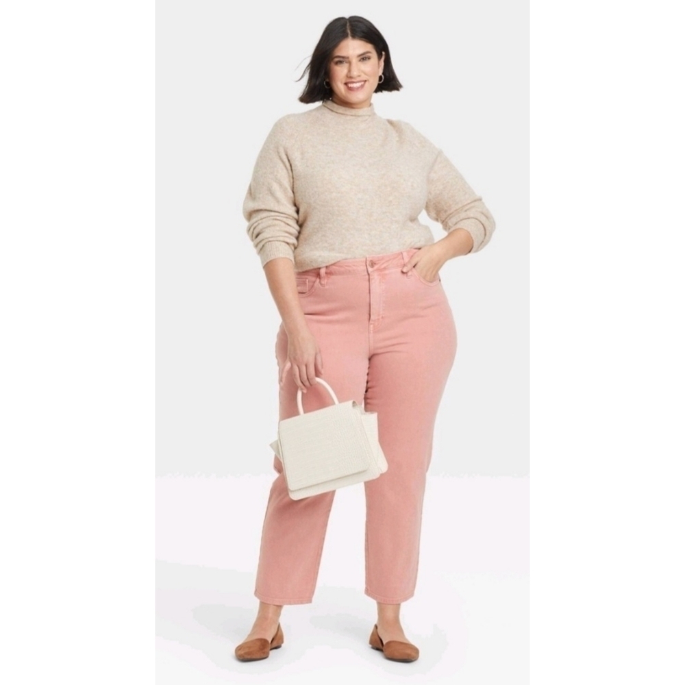 Ava & Viv High-Rise Slim Straight Pants